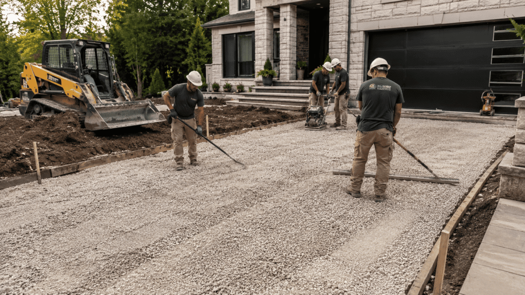 Homeowner discussing a concrete project with a professional concrete contractor