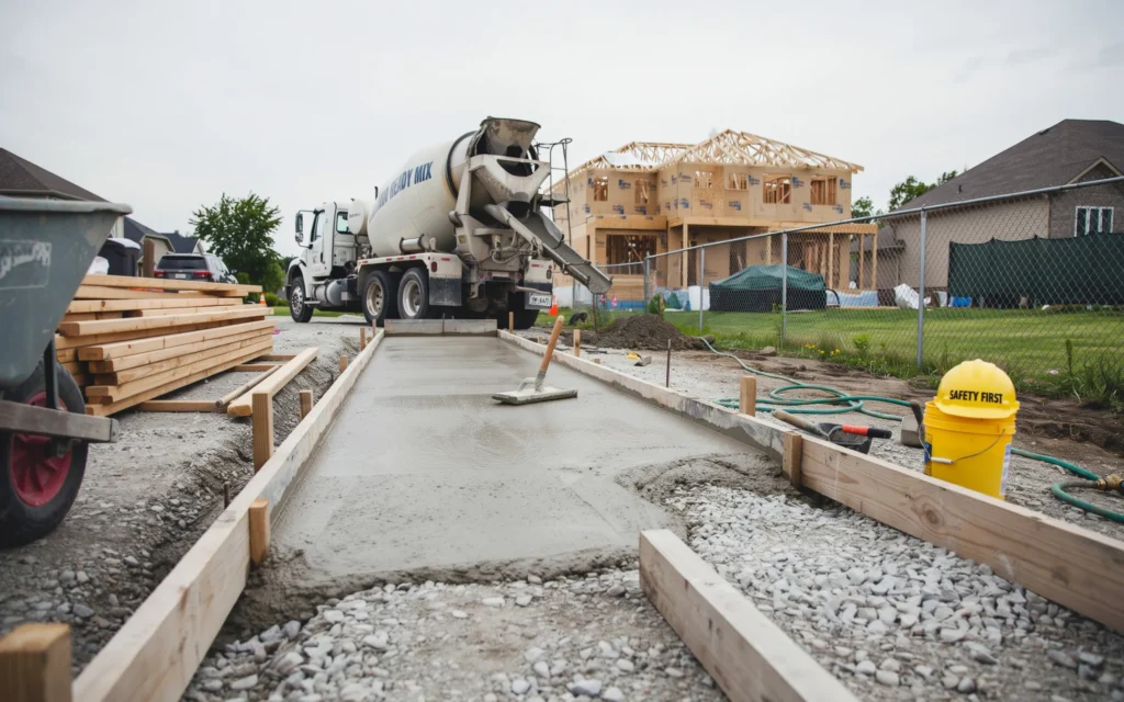 Professional installation of concrete walkways