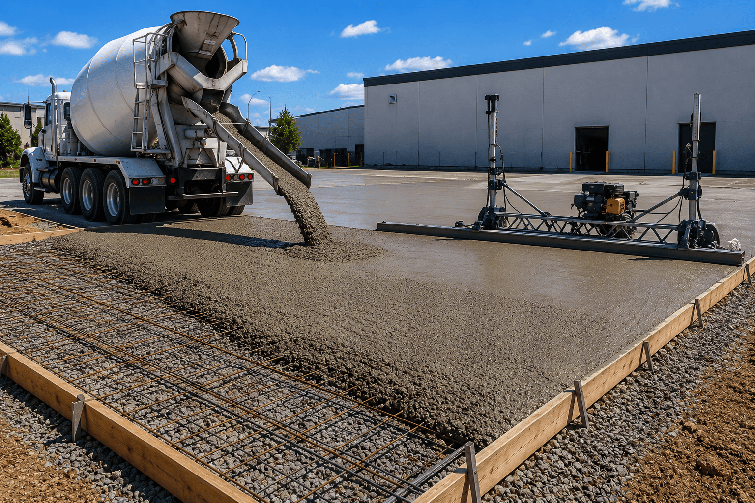 Heavy-duty commercial concrete loading area in Cambridge, Ontario.