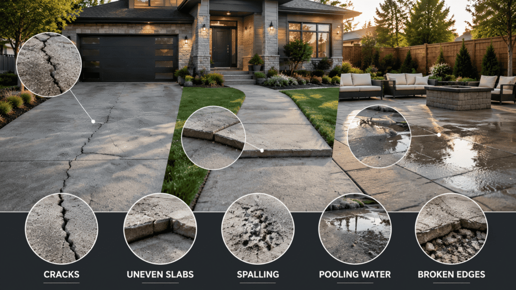 Top warning signs that residential concrete needs professional repair