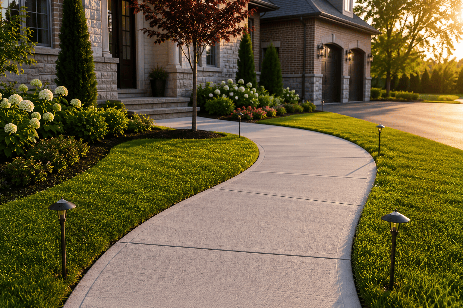Luxury residential concrete sidewalk repair project in Ontario, Canada.
